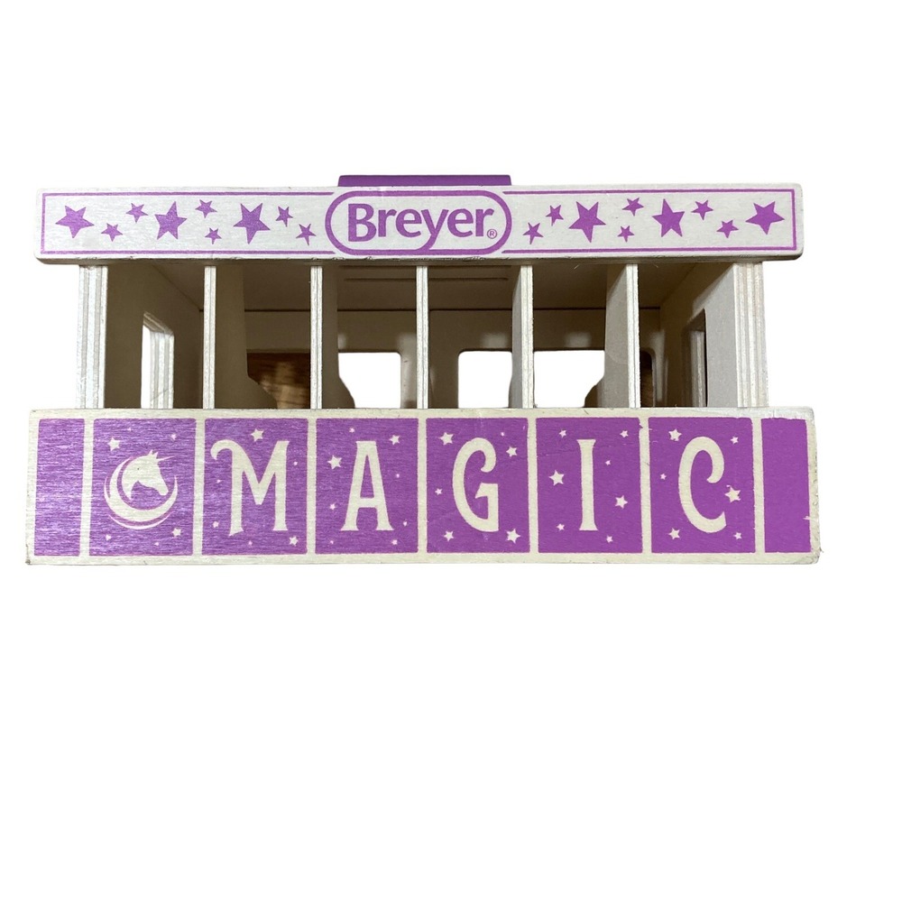Breyer Unicorn Magic Stable Six Stalls Wooden Holds 6 Breyer * Empty Case Only*